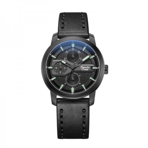 Alexandre Christie AC 6562 Full Black Leather BFLIPBA